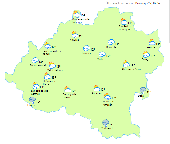 Cielos cubiertos y precipitaciones vespertinas