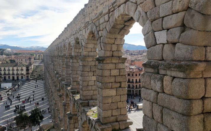 Una imagen del acueducto de Segovia. 