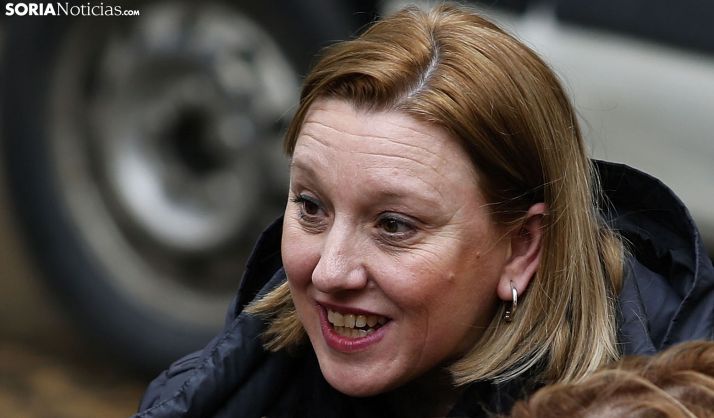 Isabel Blanco, consejera de Servicios Sociales, en una visita a Soria en enero. /SN