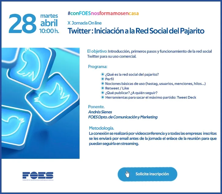 Foto 2 - FOES introduce a empresarios y aut&oacute;nomos en el uso comercial de Twitter mediante una nueva jornada gratuita