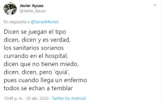 Algunos de los tuits sorianos.