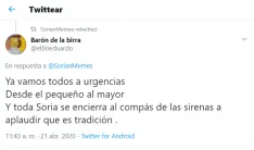 Algunos de los tuits sorianos.