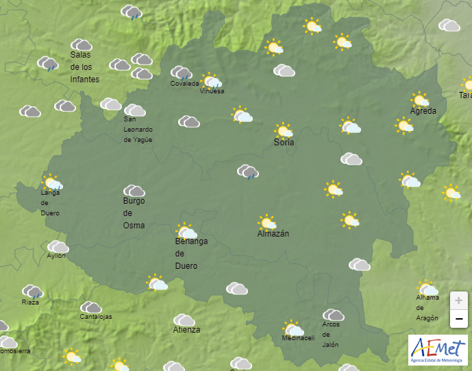 Máximas, en descenso y lluvias intermitentes