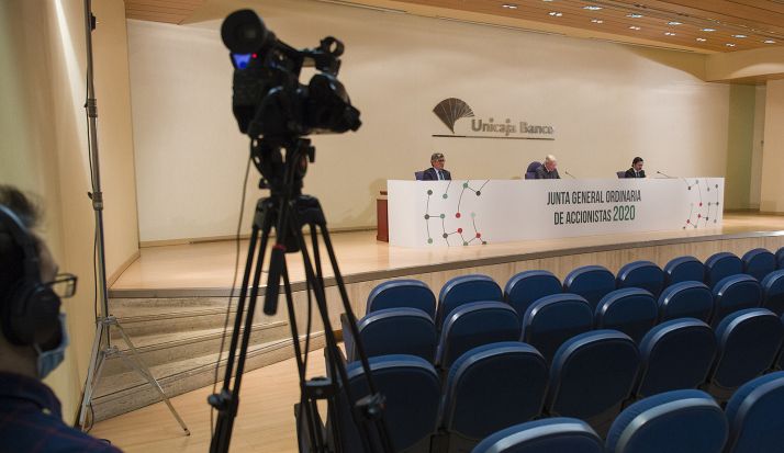 Imagen de la Junta General, celebrada vía streaming. /UB