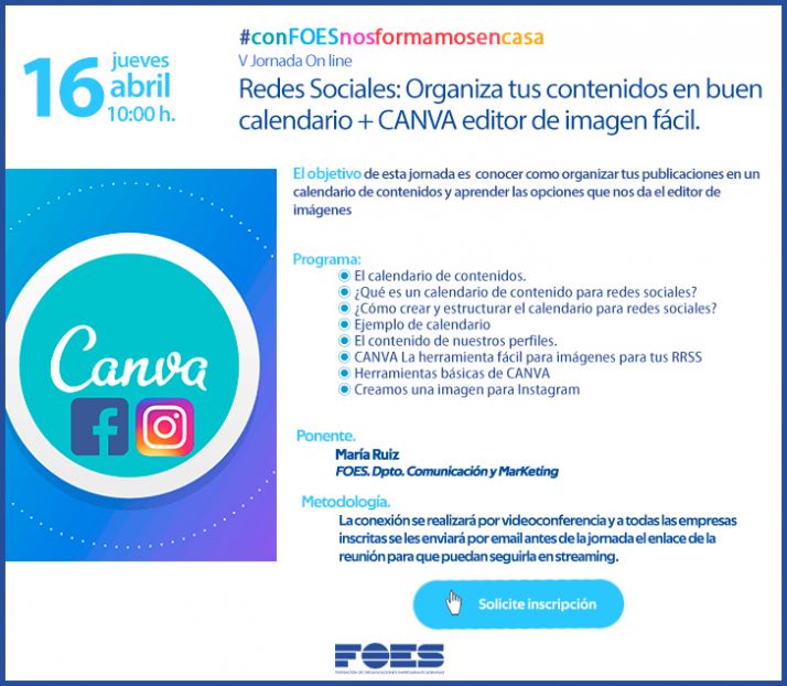 Una nueva jornada gratuita organizada por FOES enseña cómo organizar los contenidos en Redes Sociales