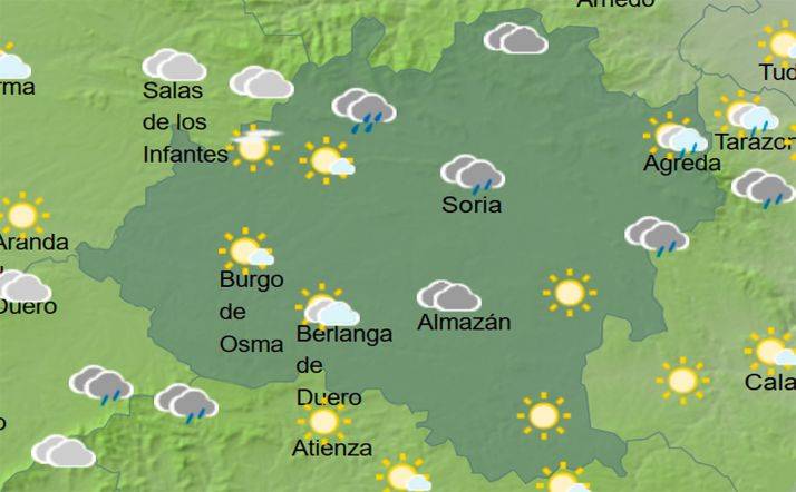 Previsión del cielo a las 14:00. /AEMET