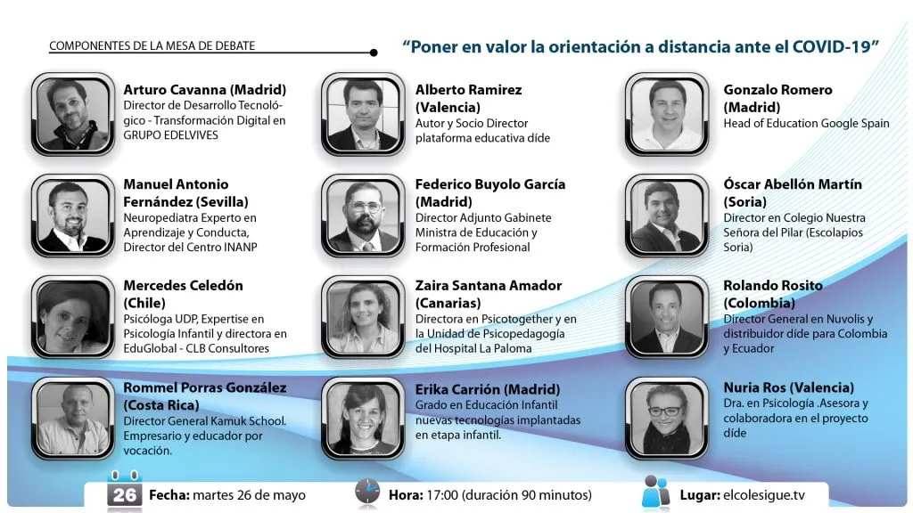 Mesa de debate por la enseñanza online.
