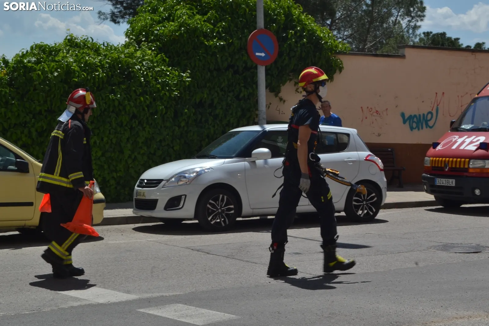Una imagen de la actuación de los bomberos en la capital. /SN 