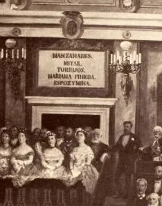 El apellido Manzanares figuró en el Congreso de los Diputados hasta el franquismo, tal y como figura un grabado de época. 