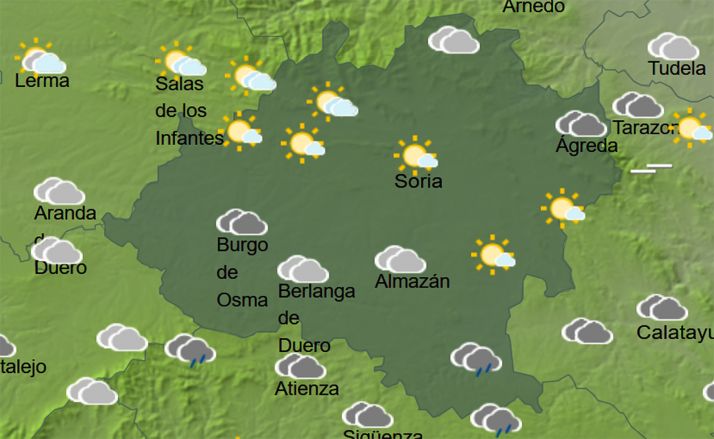 Previsión del cielo a las 16:00 horas. /AEMET