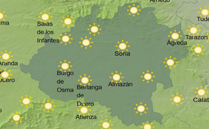 Previsón del cielo a las 12:00 horas. /AEMET