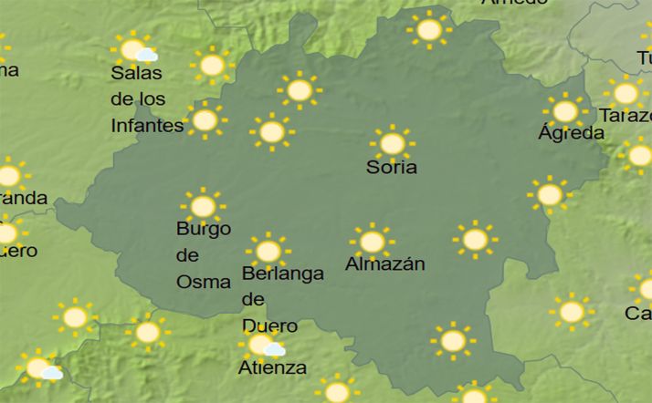 Previsión del cielo a las 13:00 horas. /AEMET