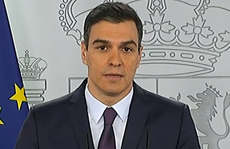 Sánchez, en su comparecencia este sábado. /TVE