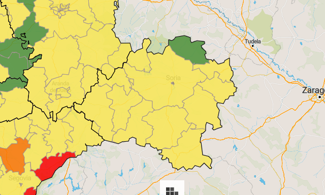 Soria, libre de de zonas básicas de salud en rojo