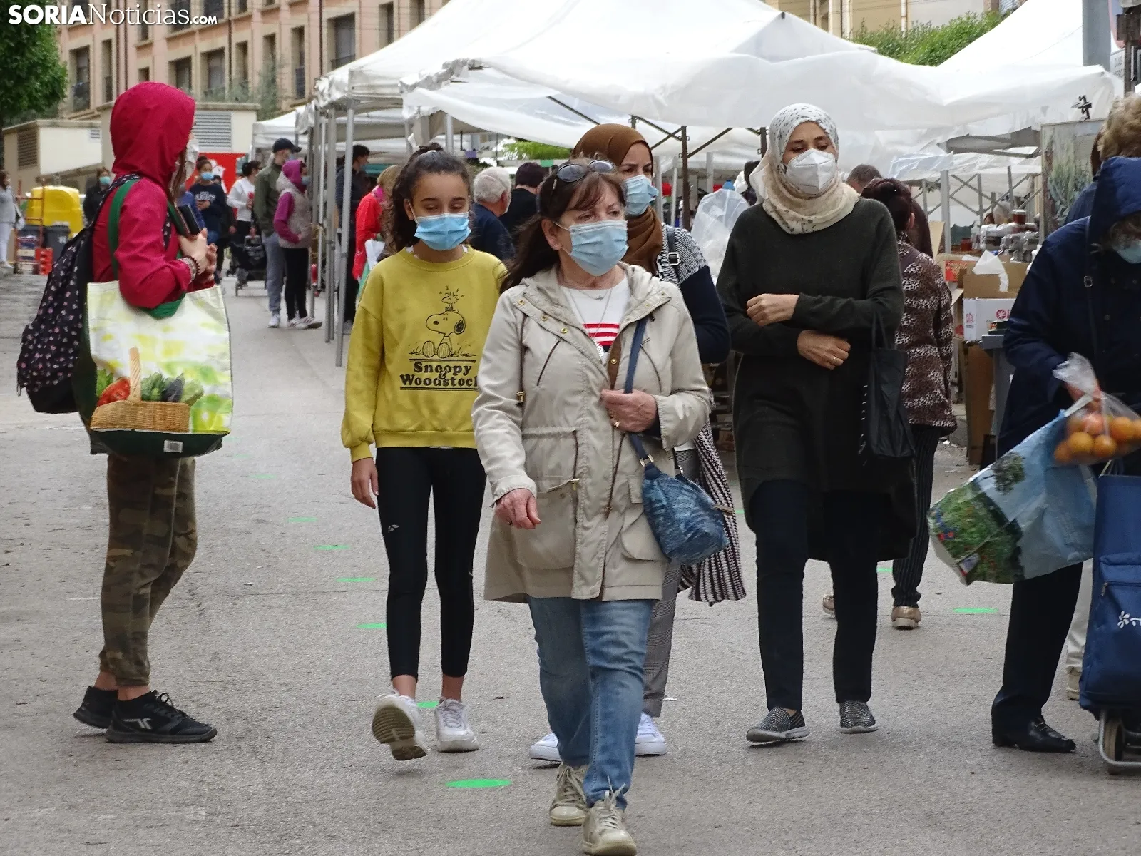 Una imagen de la reapertura del mercadillo este jueves. /SN