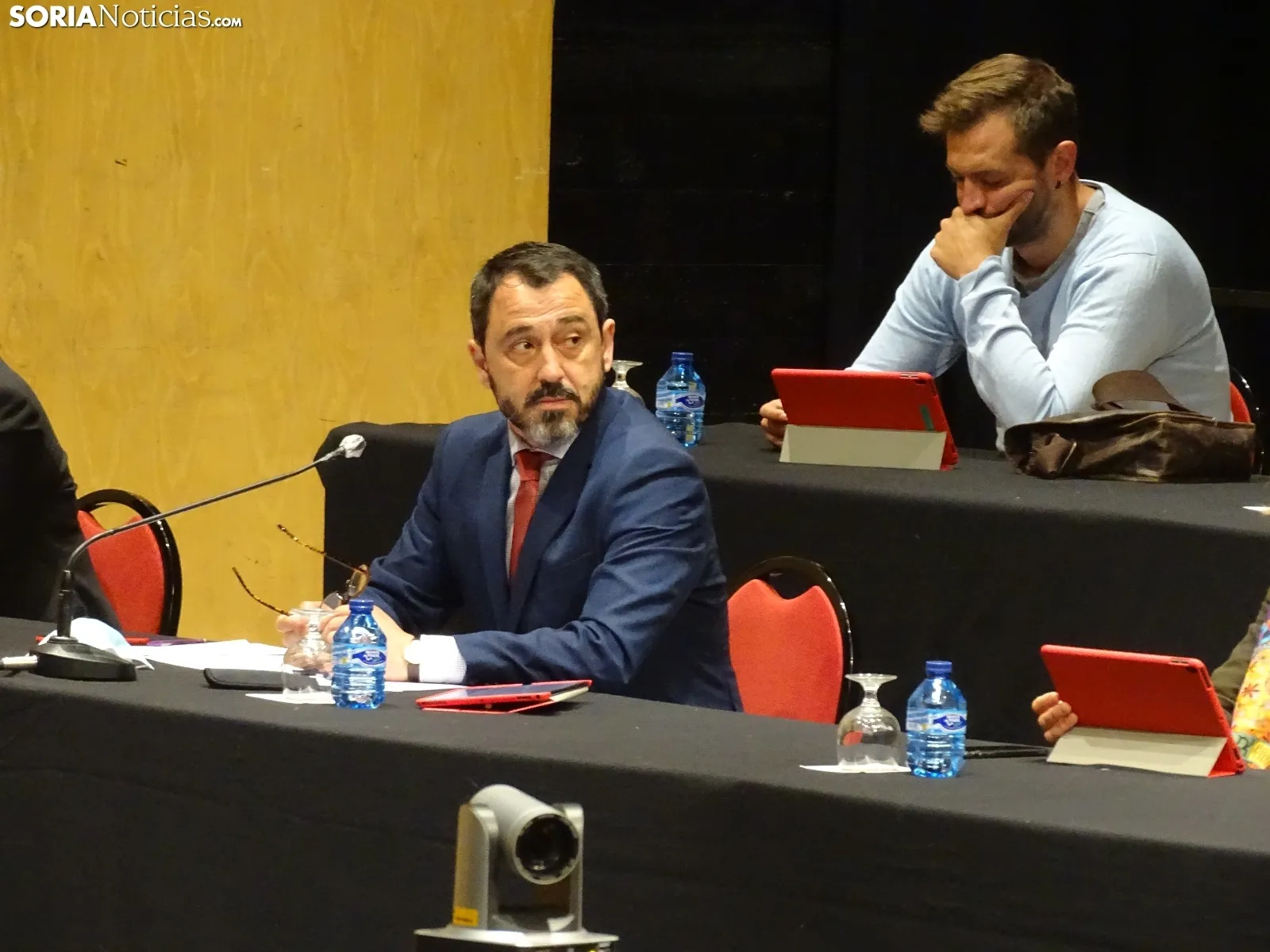 Primer pleno presencia poscovid en el Ayuntamiento de Soria.