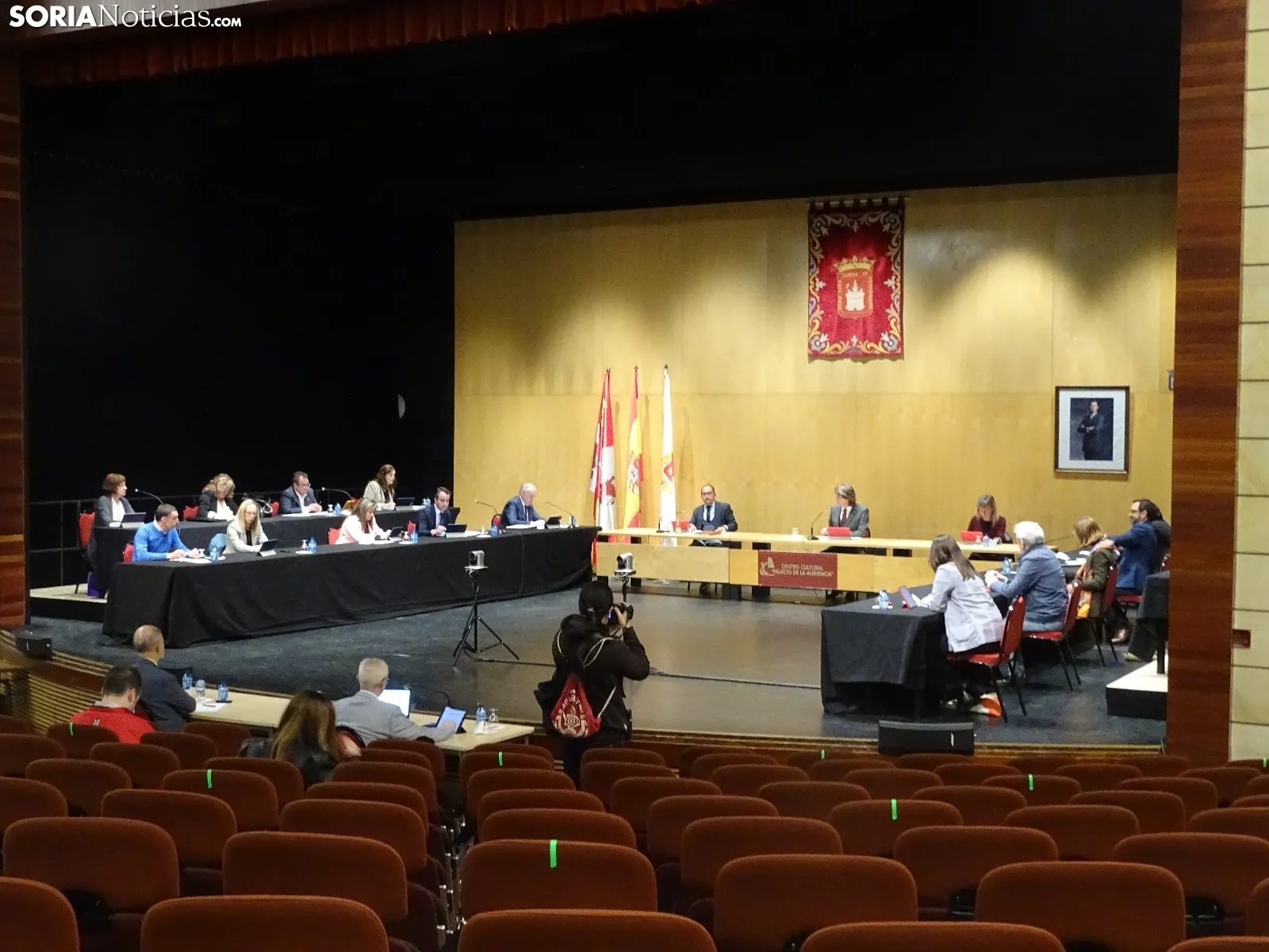 Primer pleno presencia poscovid en el Ayuntamiento de Soria.