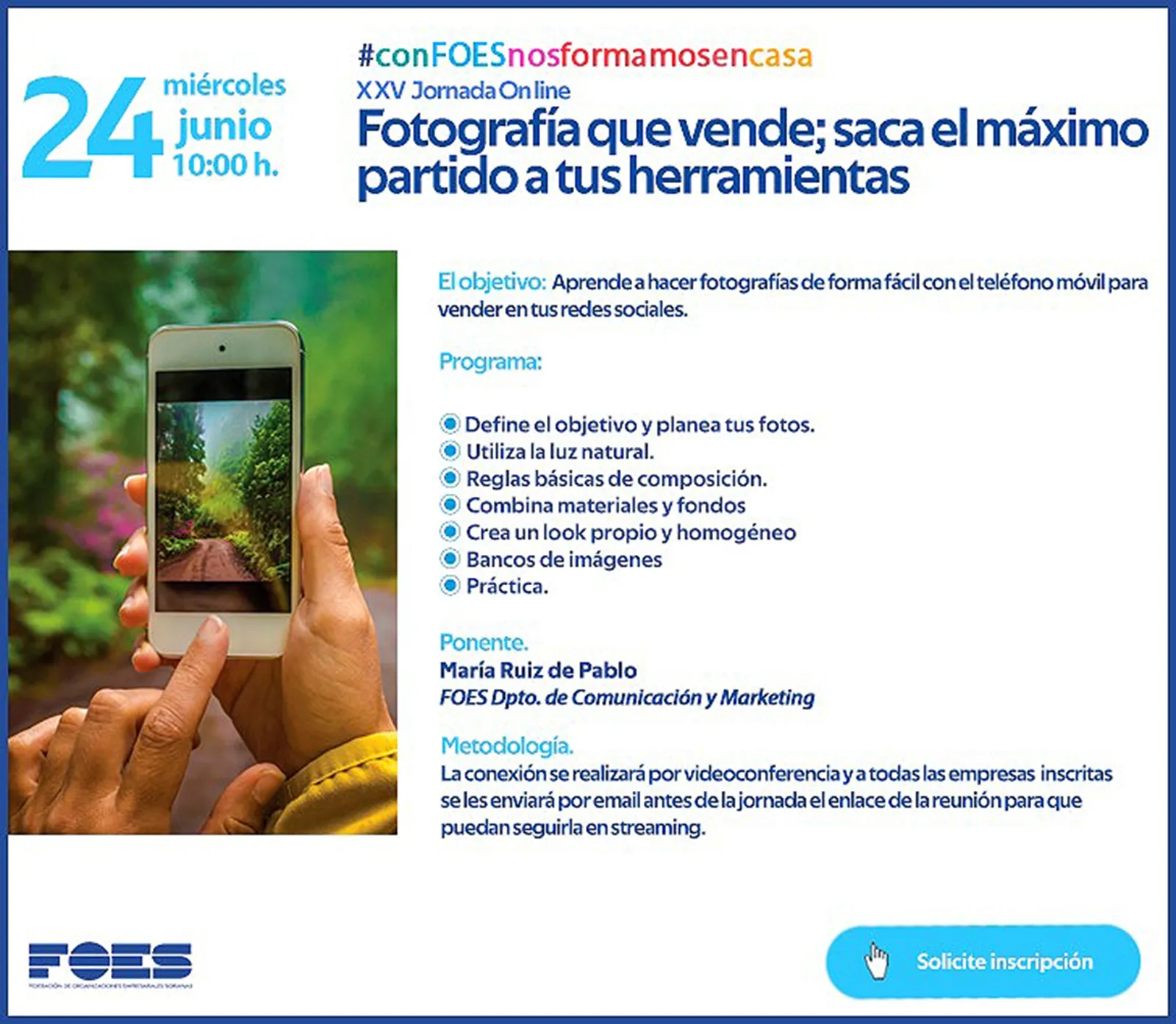 Foto 2 - FOES ayuda a mejorar las redes sociales mediante la fotograf&iacute;a en una nueva jornada gratuita de formaci&oacute;n