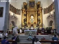 Una imagen de la Misa Mayor de este sábado en Ágreda. /SN