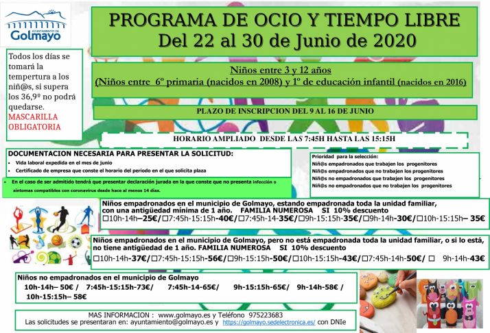 Las condiciones para tomar parte en el programa. 