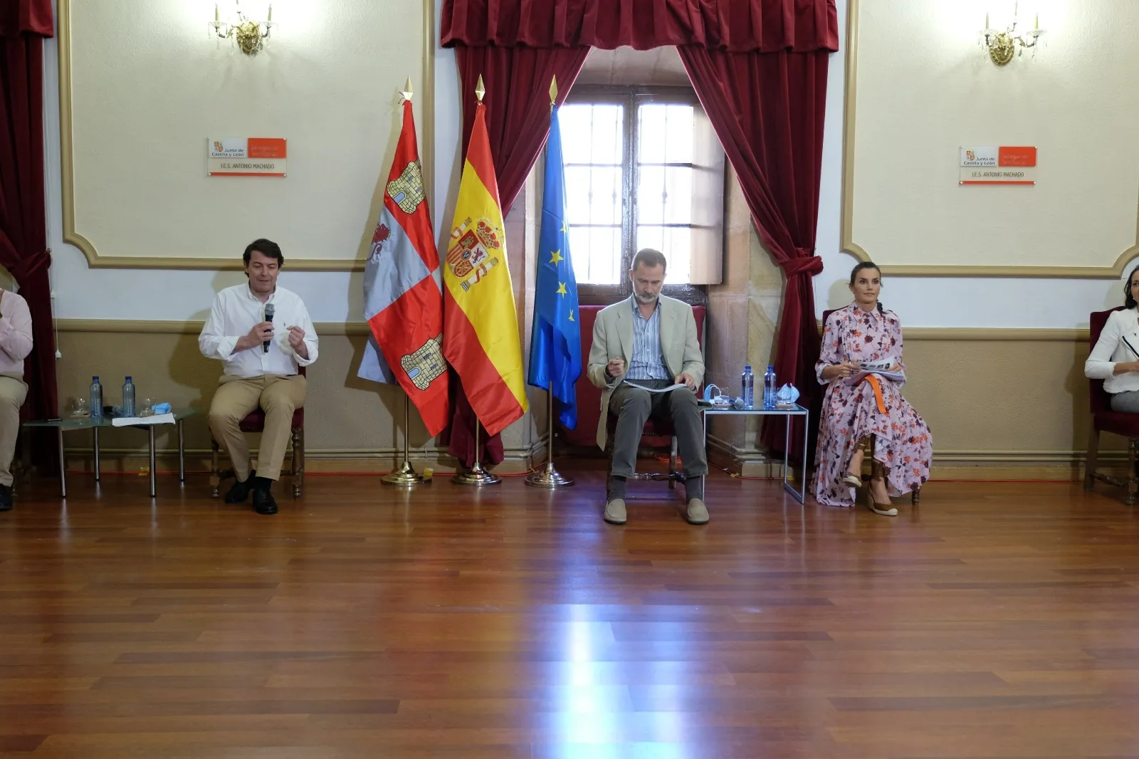 Una imagen de la visita real a Vinuesa y Soria este miércoles. 