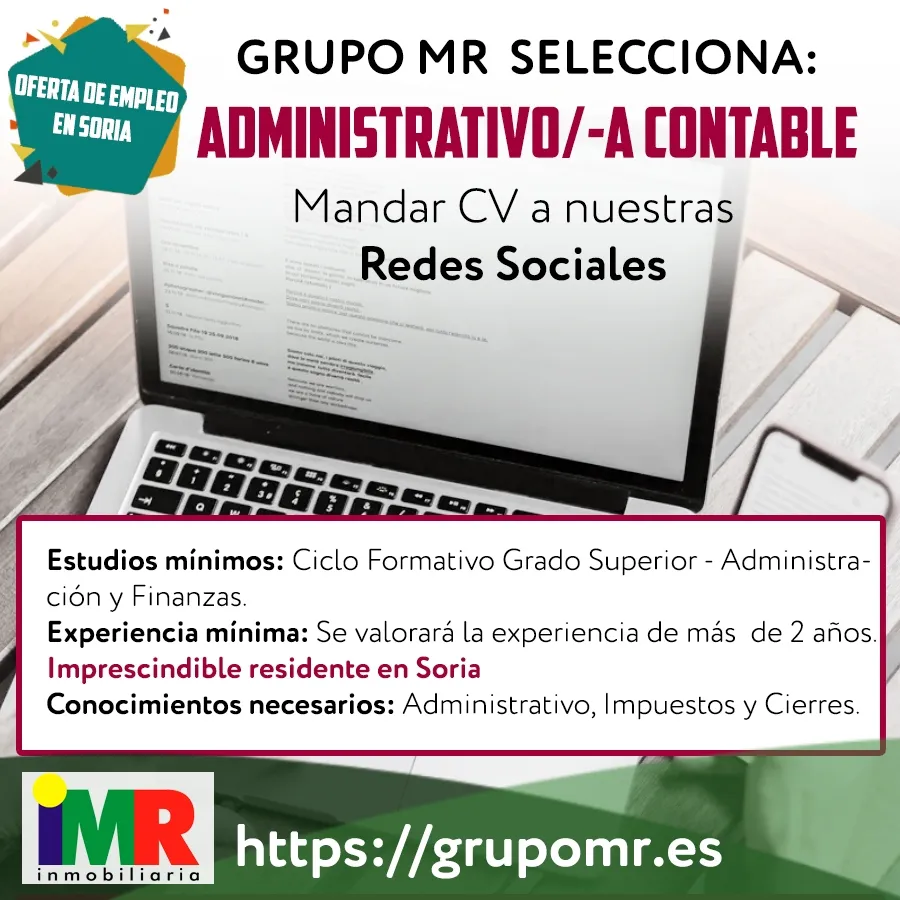 Foto 2 - Empleo en Soria: Se busca administrativo &ndash; contable