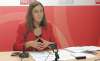 Virginia Barcones este jueves en rueda de prensa en la sede del PSOE soriano. 