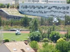 Una imagen de las aeronaves que partían hacia Madrid al término de la visista de SS MM. /SN