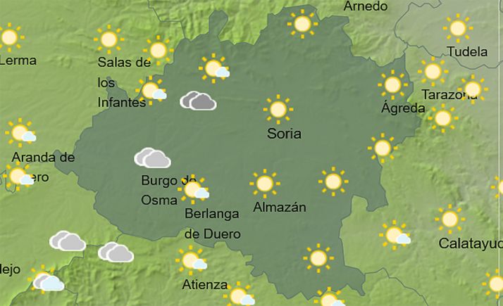 El cielo de la provincia a las 14:00 horas. /AEMET