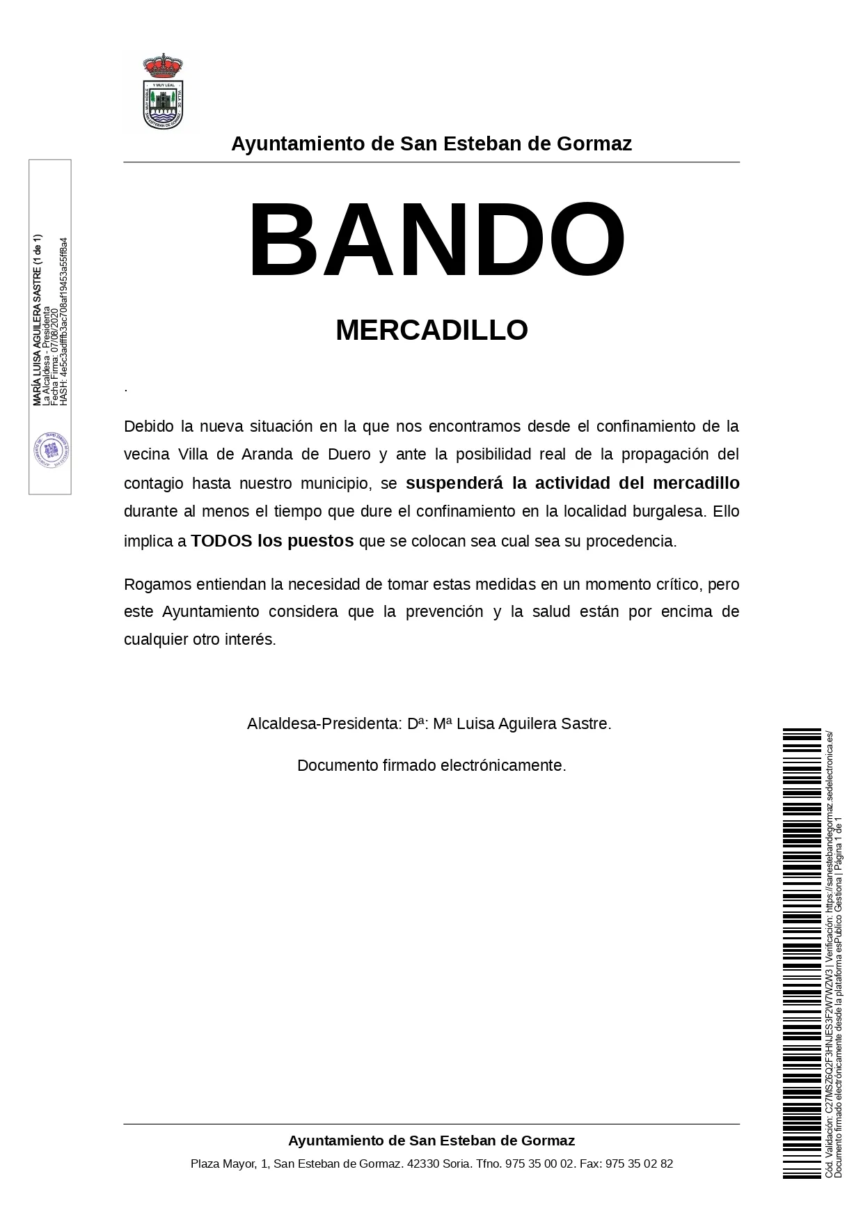 Bando de San Esteban de Gormaz.