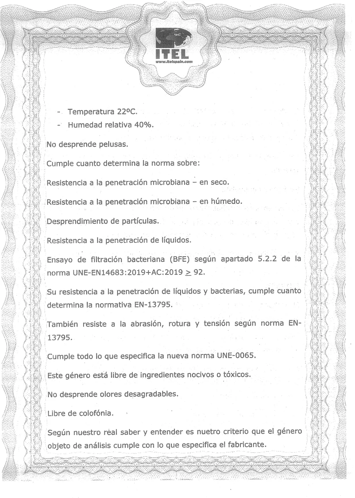 Una de las páginas del informe. 