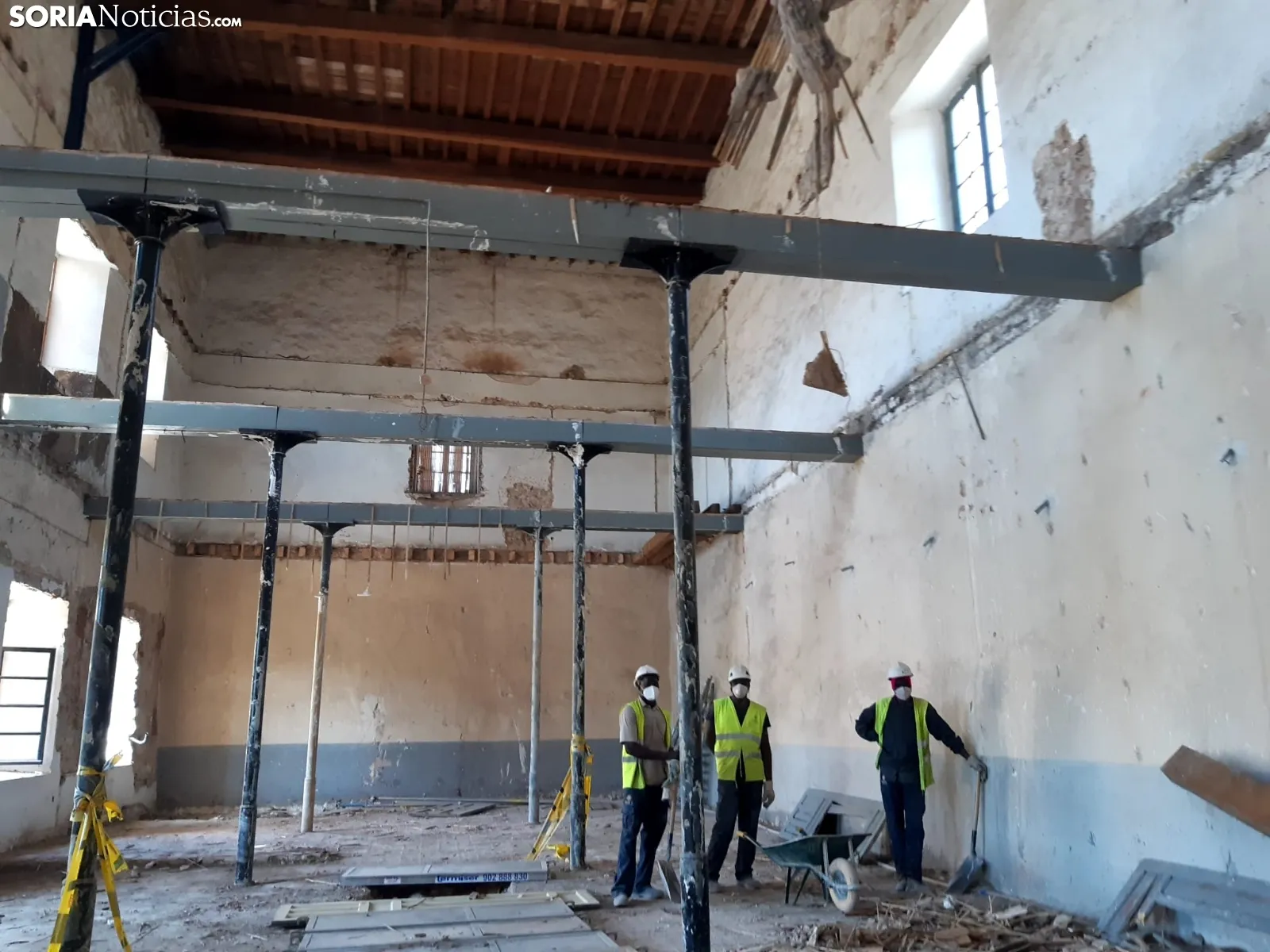 Avance de las obras en el cuartel de Santa Clara.