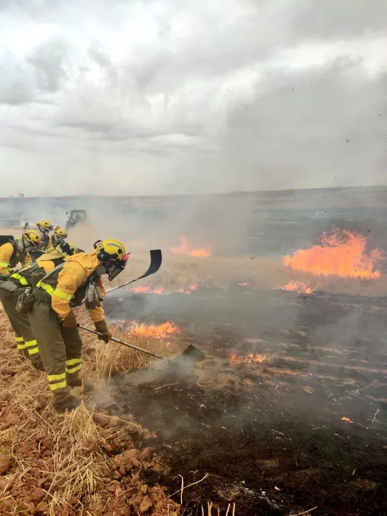 Fotos del fuego en Tapiela. Brif Lubia
