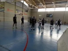 Una imagen del entrenamiento de este lunes. /SN