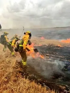 Fotos del fuego en Tapiela. Brif Lubia