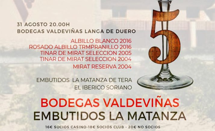 Vinos de Langa y embutidos de Tera, el lunes en el Club de Catas del Casino