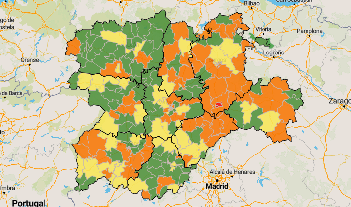 En Soria, en este momento, no hay ninguna zona en riesgo de confinamiento