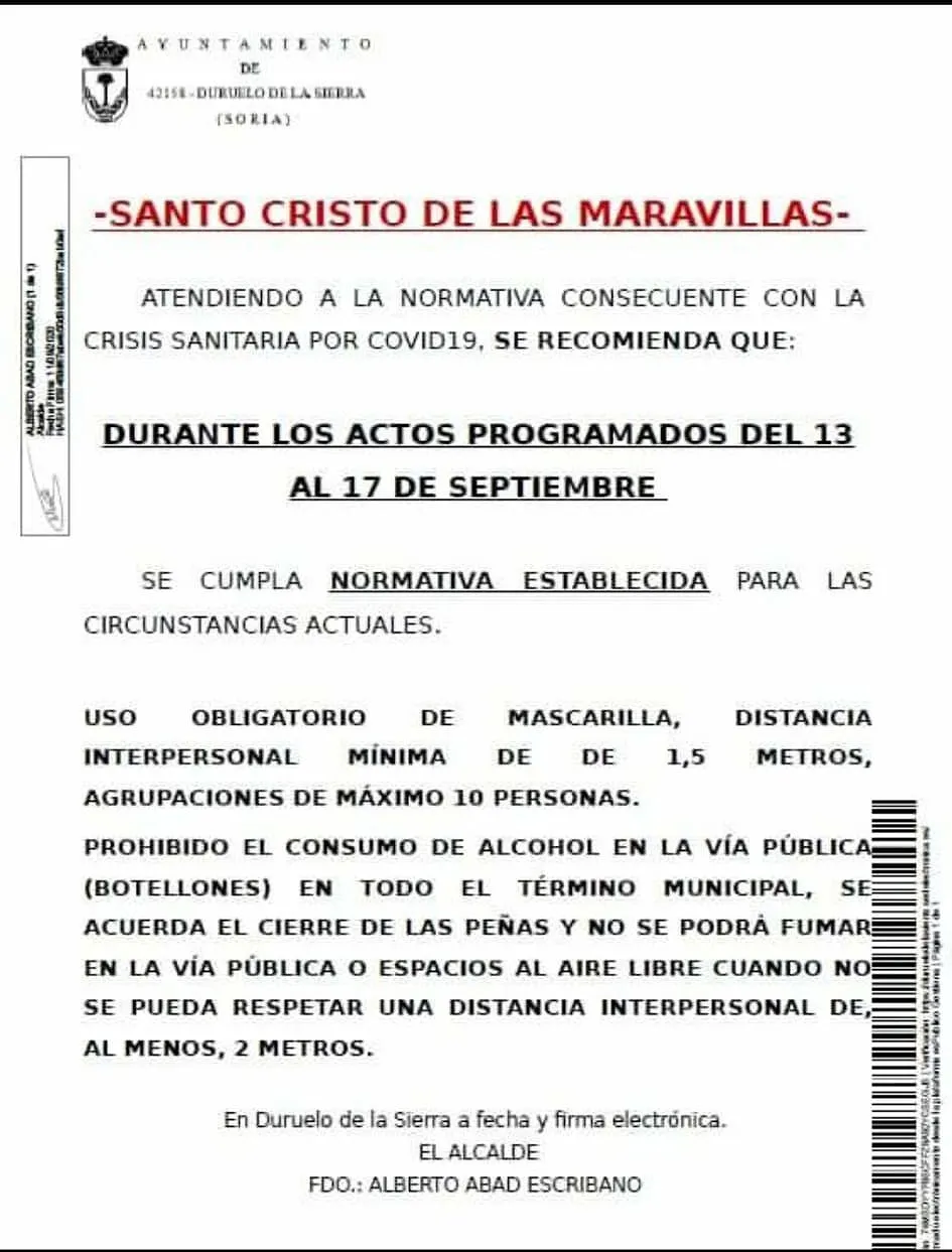El bando de Alcaldía 