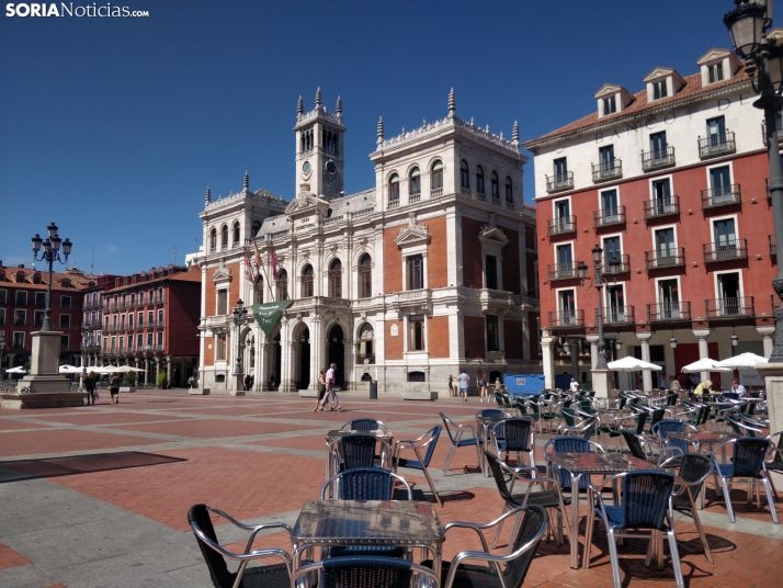La plaza Mayor de Valladolid estos días.