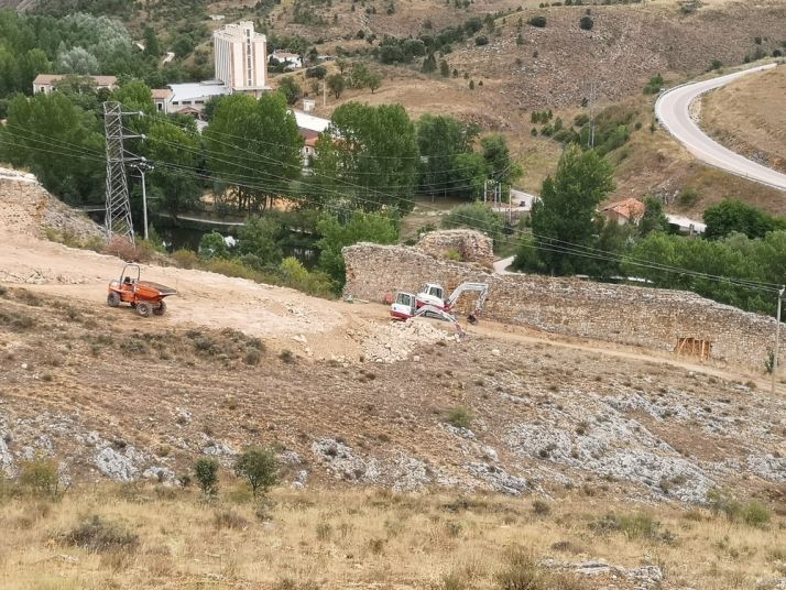 Obras en la muralla de Soria.