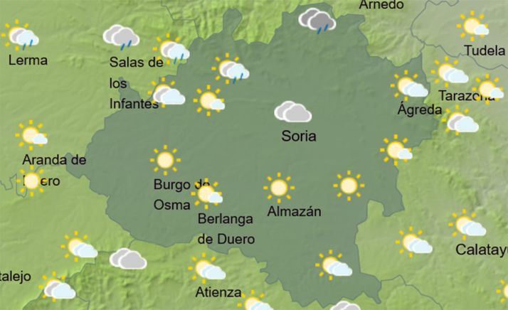 El cielo soriano a las 13:00 horas. /AEMET