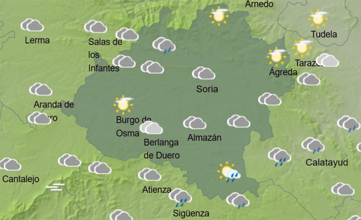 Previsión del cielo en la provincia a las 12:00 horas. /AEMET