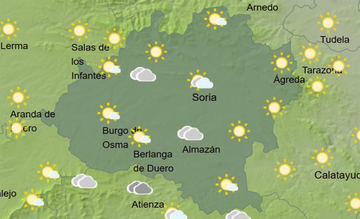 Previsión del cielo a las 16:00 horas. /AEMET