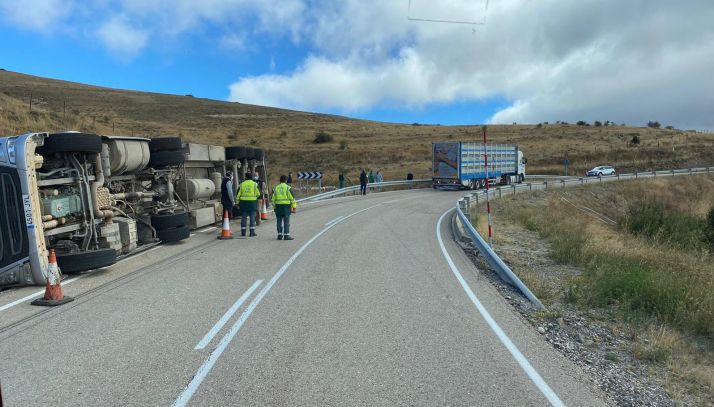 Vuelca un camión en la SO-615