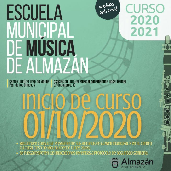 La Escuela Municipal de Música de Almazán comienza el curso el uno de octubre