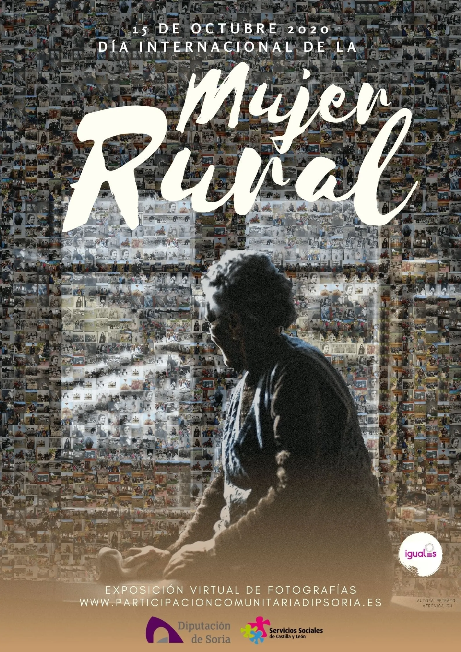 El cartel completo: La fotografía recoge todas las imágenes enviadas al departamento de Servicios Sociales para conmemorar el día de la mujer rural