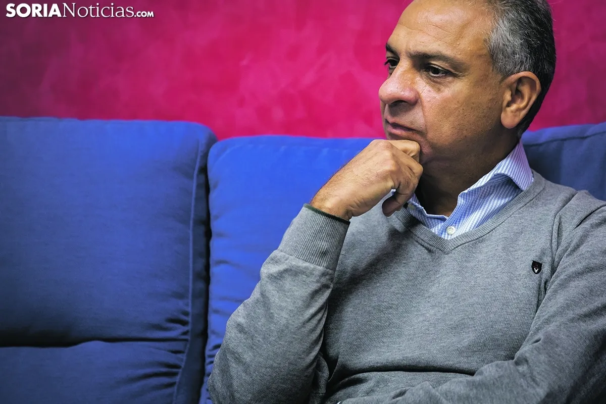 Moisés Israel, presidente del Club Deportivo Numancia, en su entrevista en Soria Noticias. María Ferrer