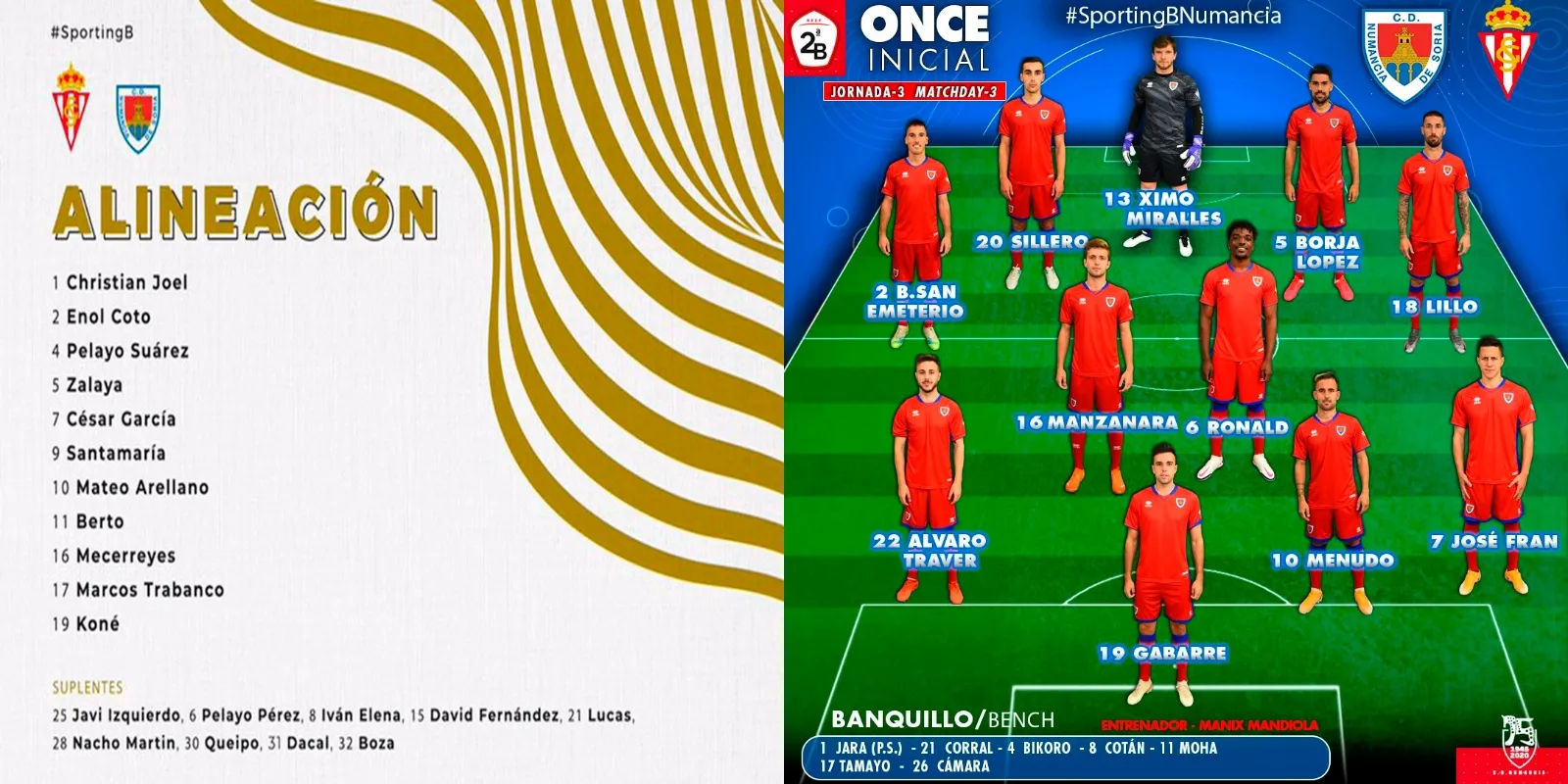 Alineacion inicial. 