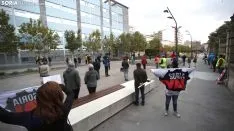Una imagen de la concentración hoy en la capital soriana. /SN