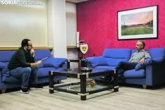 Moisés Israel, presidente del Club Deportivo Numancia, en su entrevista en Soria Noticias. María Ferrer